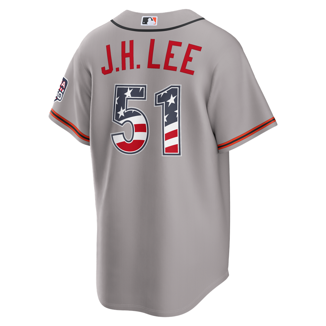 Jung Hoo Lee San Francisco Giants Nike USA 250 Fourth of July Road Stadium Jersey - Gray Official MLB Team Apparel Baseball Fan Gear
