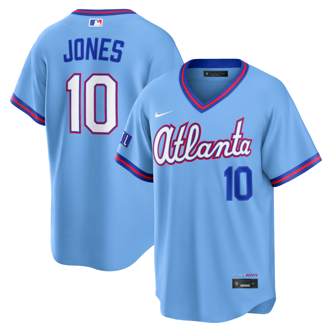 Chipper Jones Atlanta Braves Nike 2026 City Connect Stadium Jersey - Powder Blue Official MLB Team Apparel Baseball Fan Gear