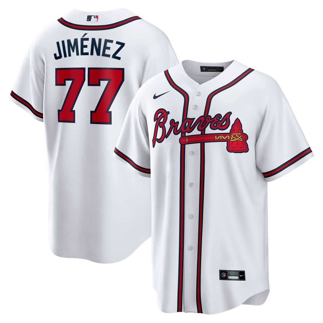 Joe Jiménez Atlanta Braves Nike Home Replica Player Jersey - White Official MLB Team Apparel Baseball Fan Gear