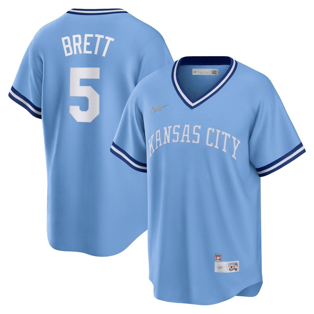 George Brett Kansas City Royals Nike Road Cooperstown Collection Player Jersey - Light Blue Official MLB Team Apparel Baseball Fan Gear