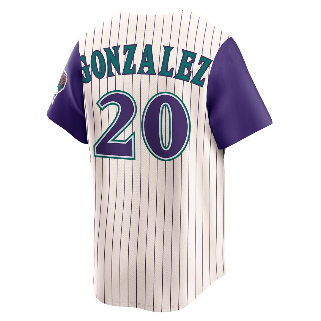 Luis Gonzalez Arizona Diamondbacks Nike Throwback Cooperstown Collection Limited Jersey - Cream Official MLB Team Apparel Baseball Fan Gear