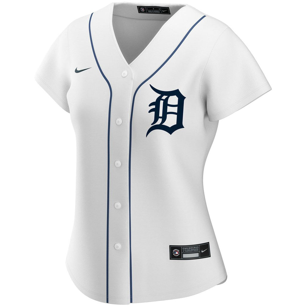 Detroit Tigers Nike Women's Home Replica Custom Jersey - White Official MLB Team Apparel Baseball Fan Gear