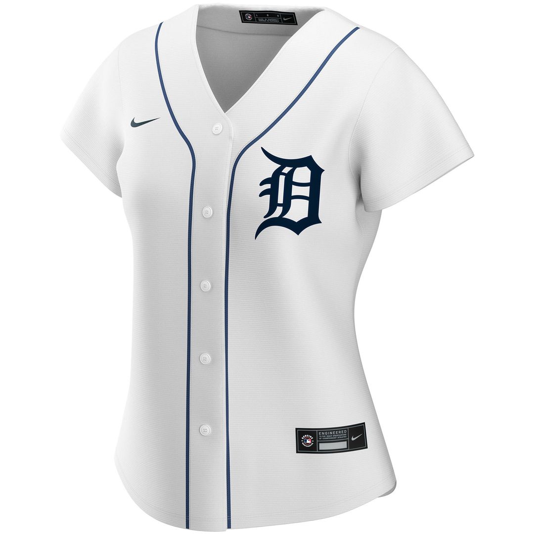 Detroit Tigers Nike Women's Home Replica Custom Jersey - White Official MLB Team Apparel Baseball Fan Gear