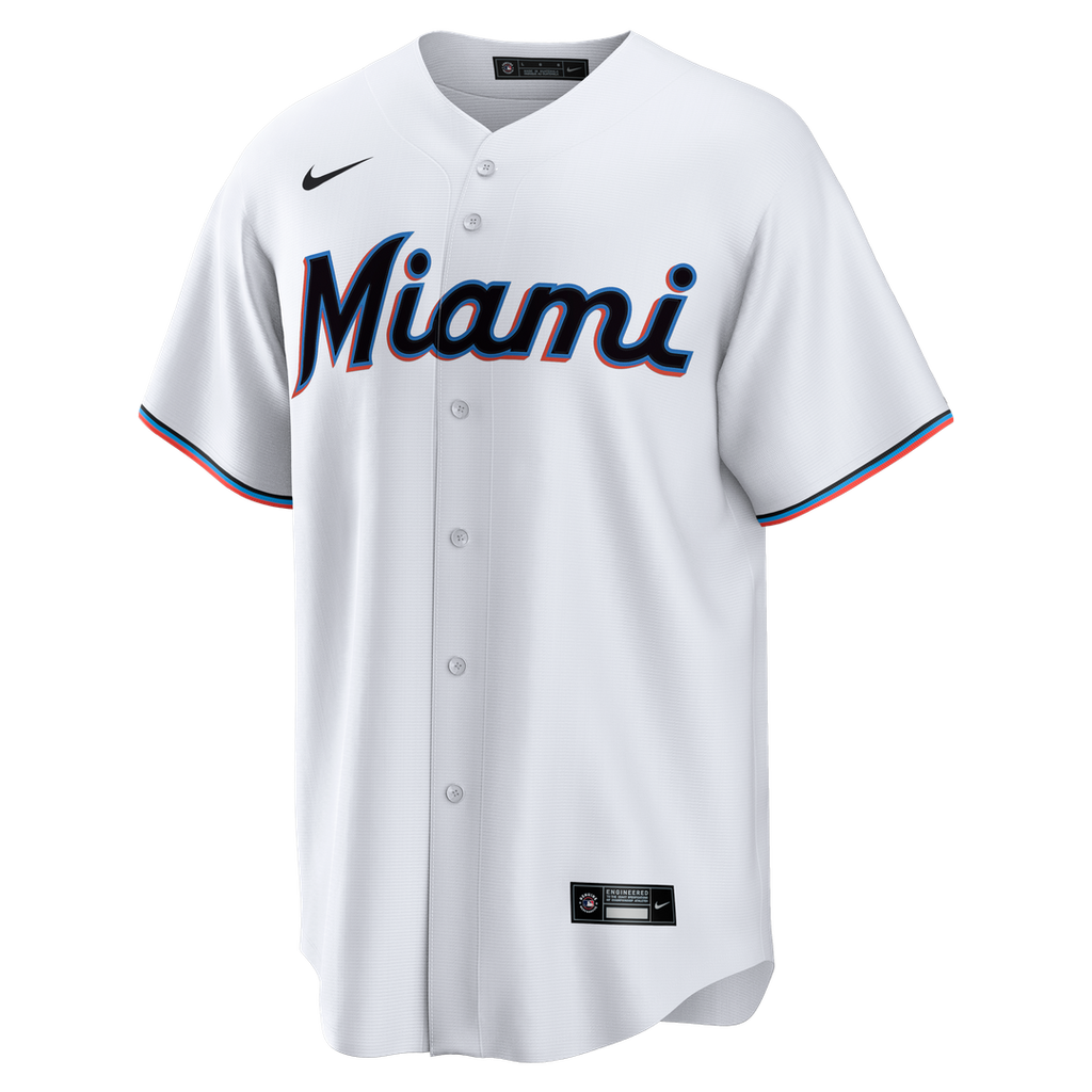 Miami Marlins Nike Home Big & Tall Replica Jersey - White Official MLB Team Apparel Baseball Fan Gear