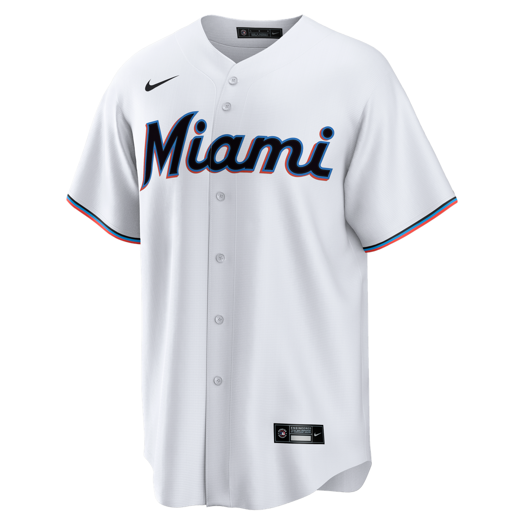 Miami Marlins Nike Home Big & Tall Replica Jersey - White Official MLB Team Apparel Baseball Fan Gear