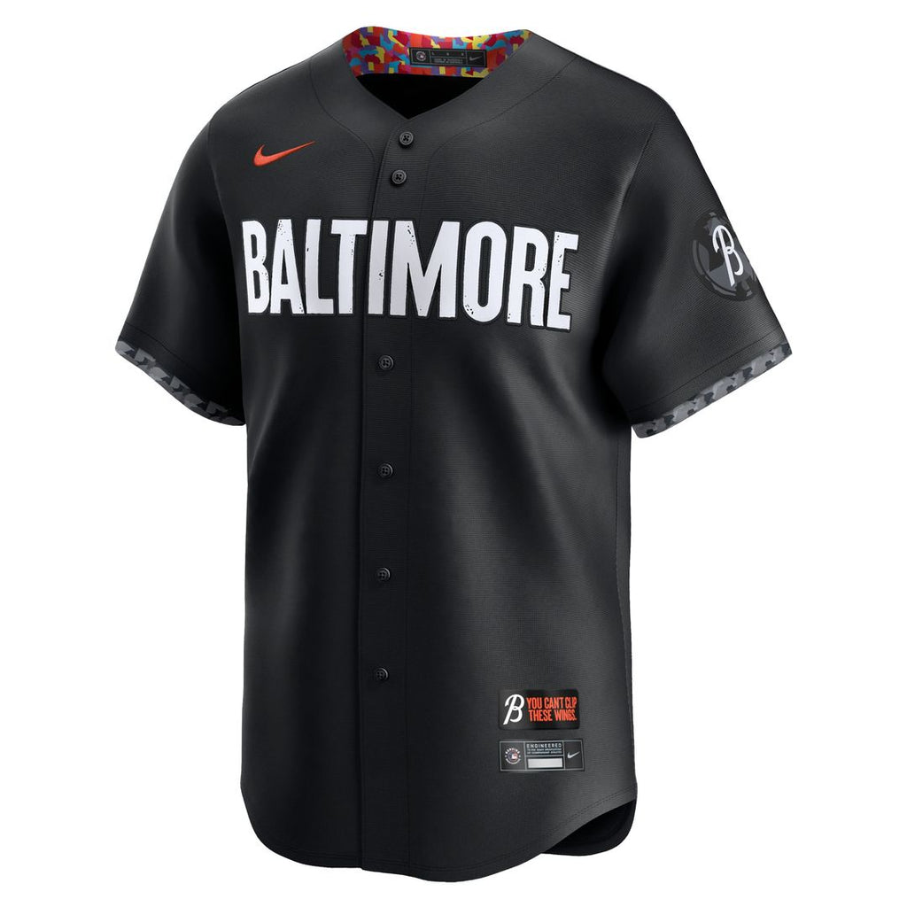 Adley Rutschman Baltimore Orioles Nike City Connect Limited Player Jersey - Black Official MLB Team Apparel Baseball Fan Gear