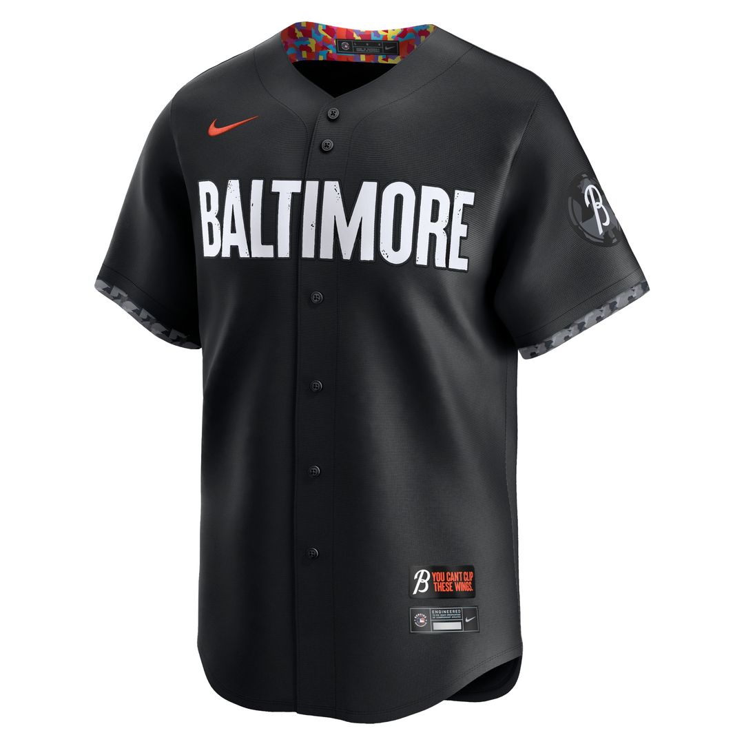 Adley Rutschman Baltimore Orioles Nike City Connect Limited Player Jersey - Black Official MLB Team Apparel Baseball Fan Gear