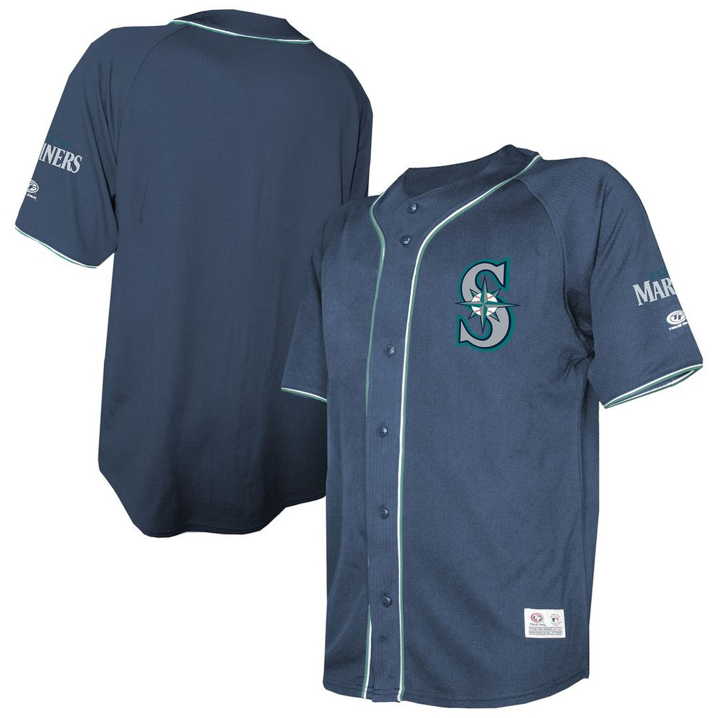 Seattle Mariners Stitches Team Color Full-Button Fashion Jersey - Navy Official MLB Team Apparel Baseball Fan Gear