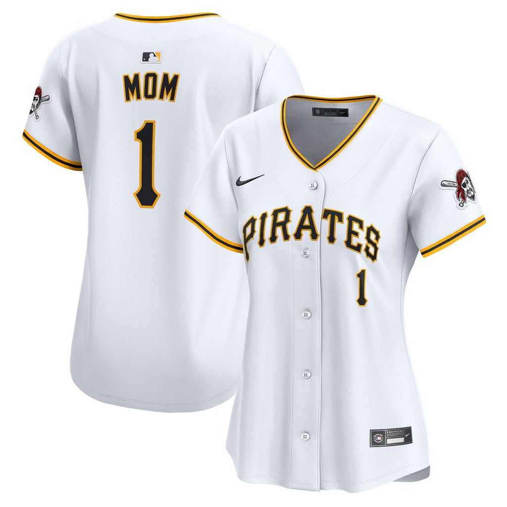 Pittsburgh Pirates Nike Women's #1 Mom Home Limited Jersey - White Official MLB Team Apparel Baseball Fan Gear