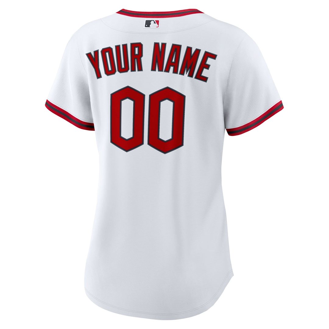 Cleveland Guardians Nike Women's Home Custom Replica 2.0 Jersey - White Official MLB Team Apparel Baseball Fan Gear