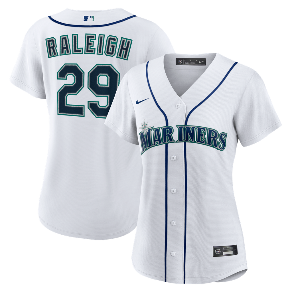 Cal Raleigh Seattle Mariners Nike Women's Home Replica Jersey - White Official MLB Team Apparel Baseball Fan Gear