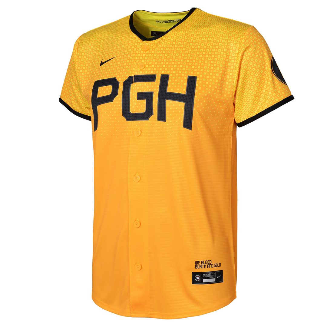 Pittsburgh Pirates Nike Preschool City Connect Replica Jersey - Gold Official MLB Team Apparel Baseball Fan Gear