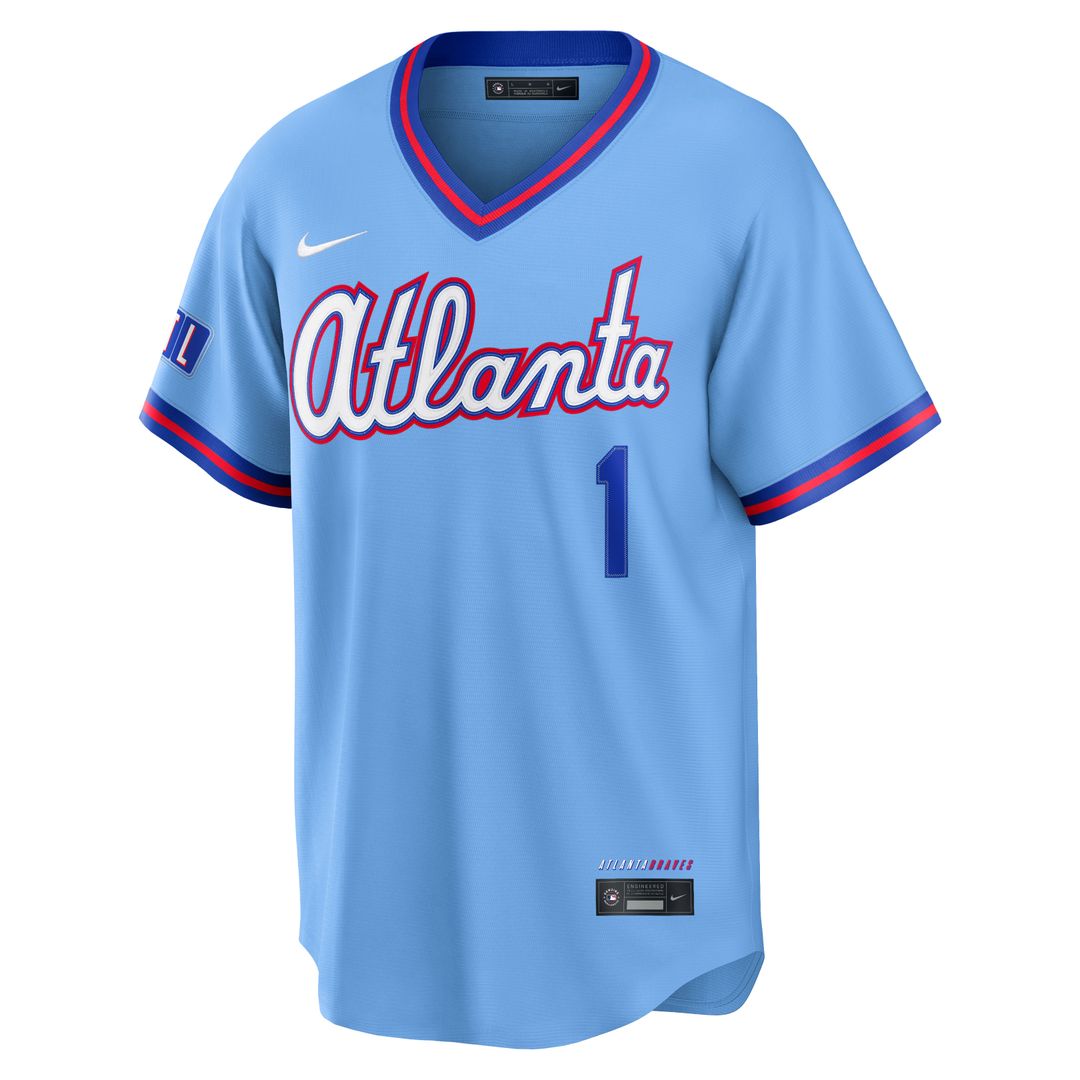 Ozzie Albies Atlanta Braves Nike 2026 City Connect Stadium Jersey - Powder Blue Official MLB Team Apparel Baseball Fan Gear