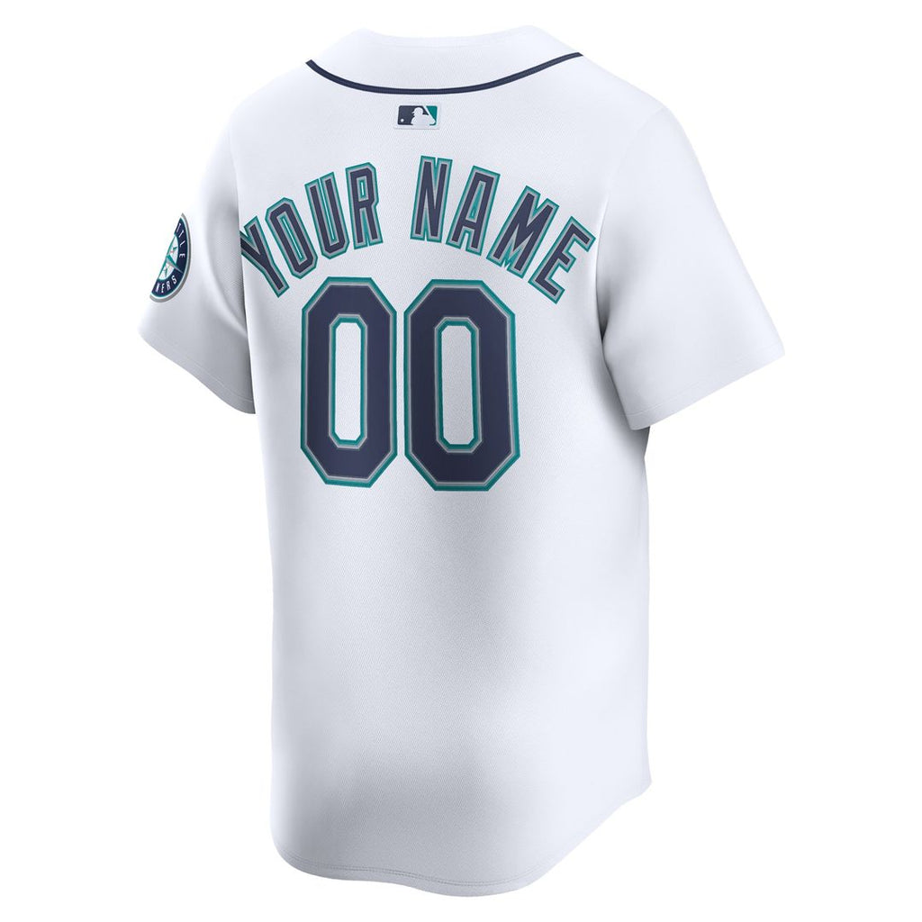 Seattle Mariners Nike Home Limited Custom Jersey - White Official MLB Team Apparel Baseball Fan Gear