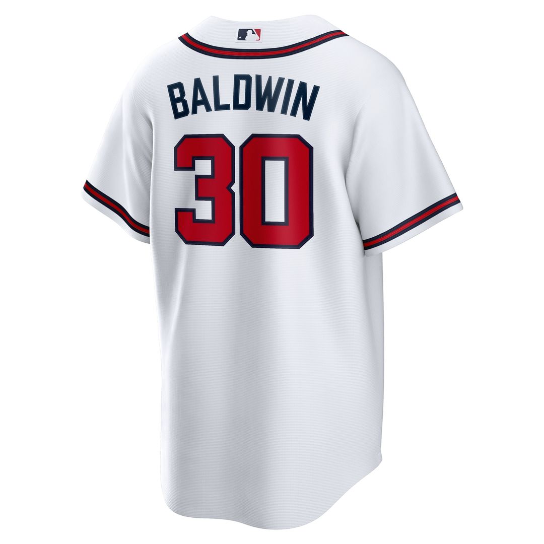 Drake Baldwin Atlanta Braves Nike Home Replica Jersey - White Official MLB Team Apparel Baseball Fan Gear