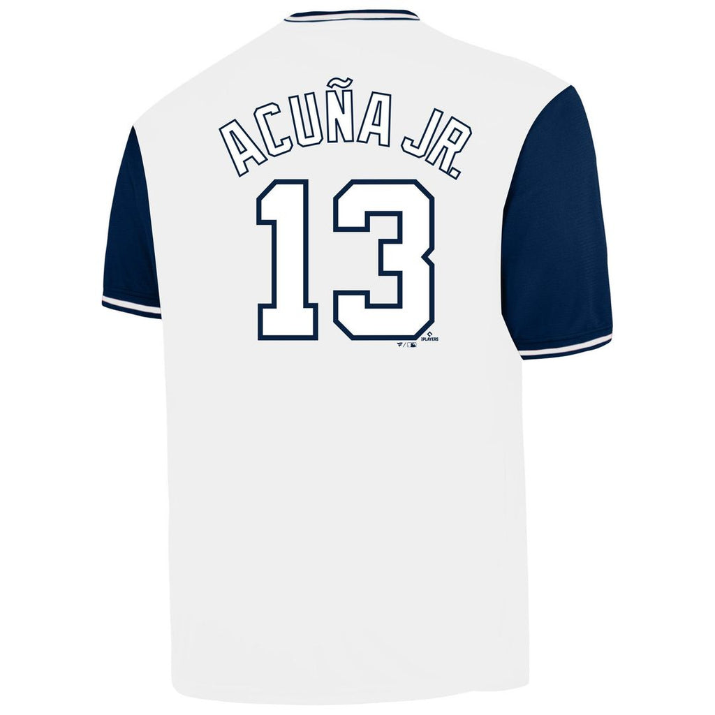 Ronald Acuña Jr. Atlanta Braves Profile Big & Tall Name & Number Jersey - White Official MLB Team Apparel Baseball Fan Gear
