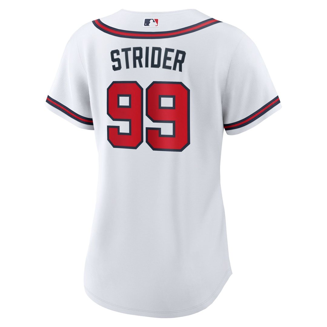 Spencer Strider Atlanta Braves Nike Women's Home Replica Jersey - White Official MLB Team Apparel Baseball Fan Gear