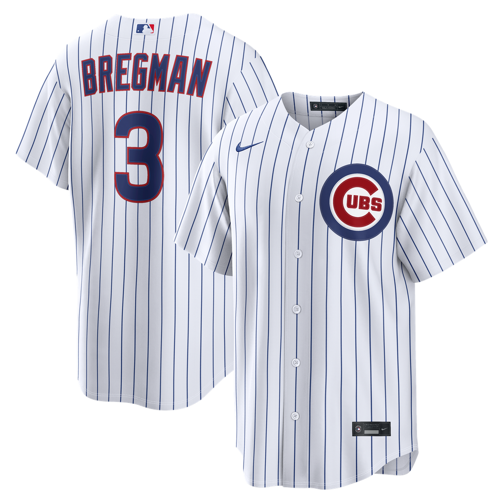 Alex Bregman Chicago Cubs Nike Home Replica Jersey - White Official MLB Team Apparel Baseball Fan Gear