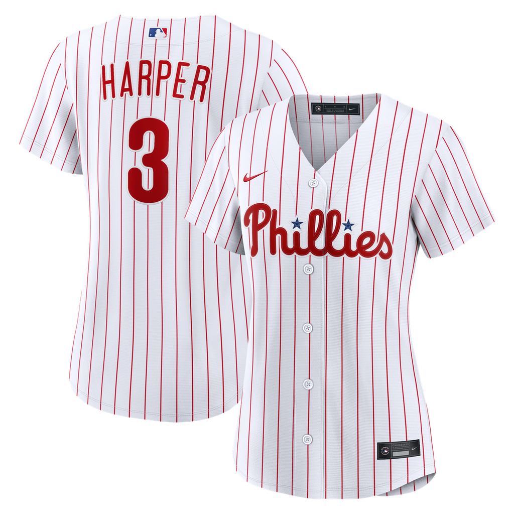 Bryce Harper Philadelphia Phillies Nike Women's Home Replica Jersey - White Official MLB Team Apparel Baseball Fan Gear
