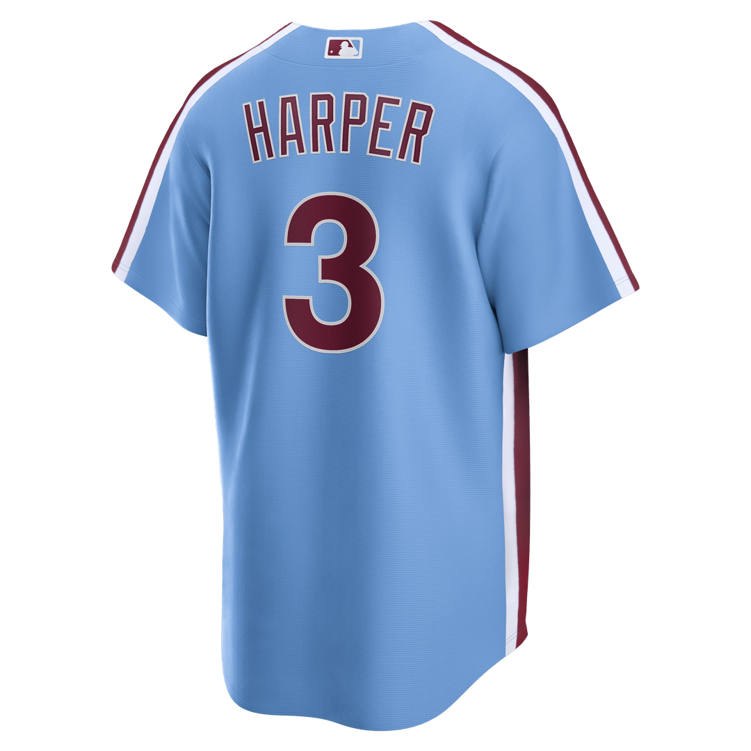 Bryce Harper Philadelphia Phillies Nike Alternate Replica Jersey - Light Blue Official MLB Team Apparel Baseball Fan Gear