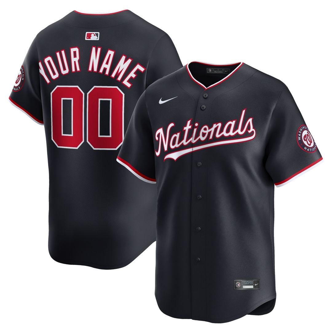 Washington Nationals Nike Alternate Limited Custom Jersey - Navy Official MLB Team Apparel Baseball Fan Gear