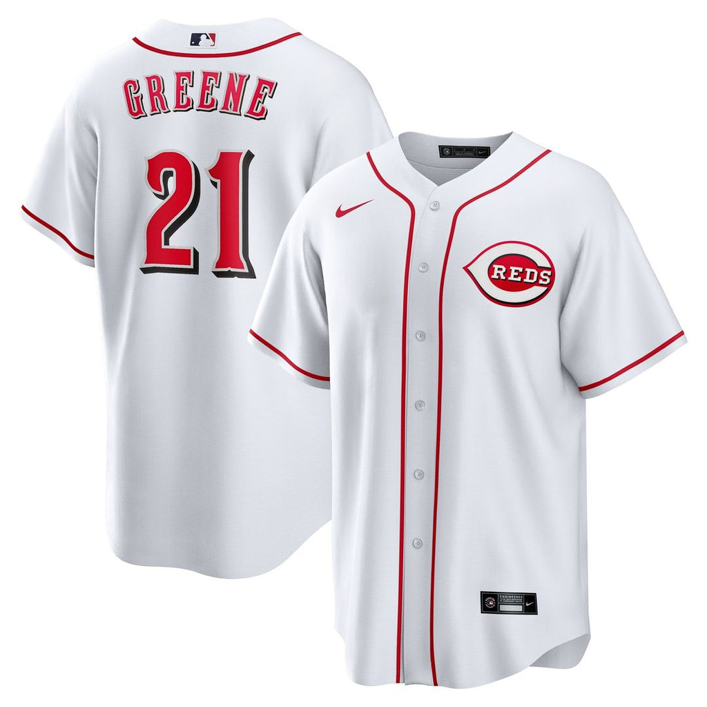 Hunter Greene Cincinnati Reds Nike Home Replica Jersey - White Official MLB Team Apparel Baseball Fan Gear