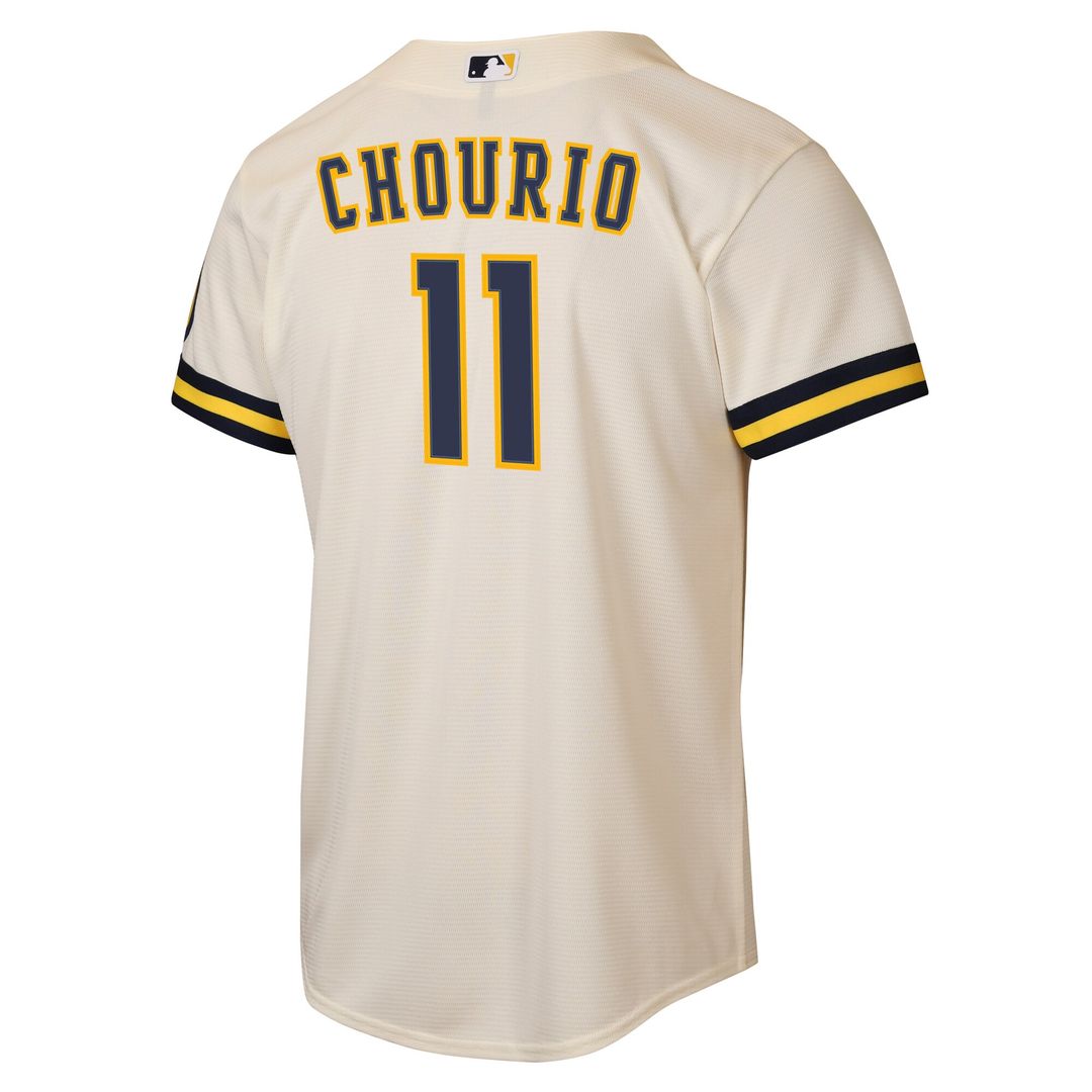 Jackson Chourio Milwaukee Brewers Nike Youth Home Stadium Jersey - Cream Official MLB Team Apparel Baseball Fan Gear
