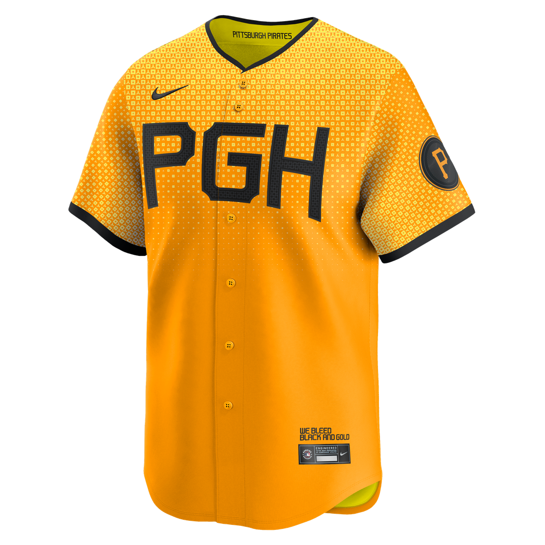 Oneil Cruz Pittsburgh Pirates Nike City Connect Limited Jersey - Gold Official MLB Team Apparel Baseball Fan Gear