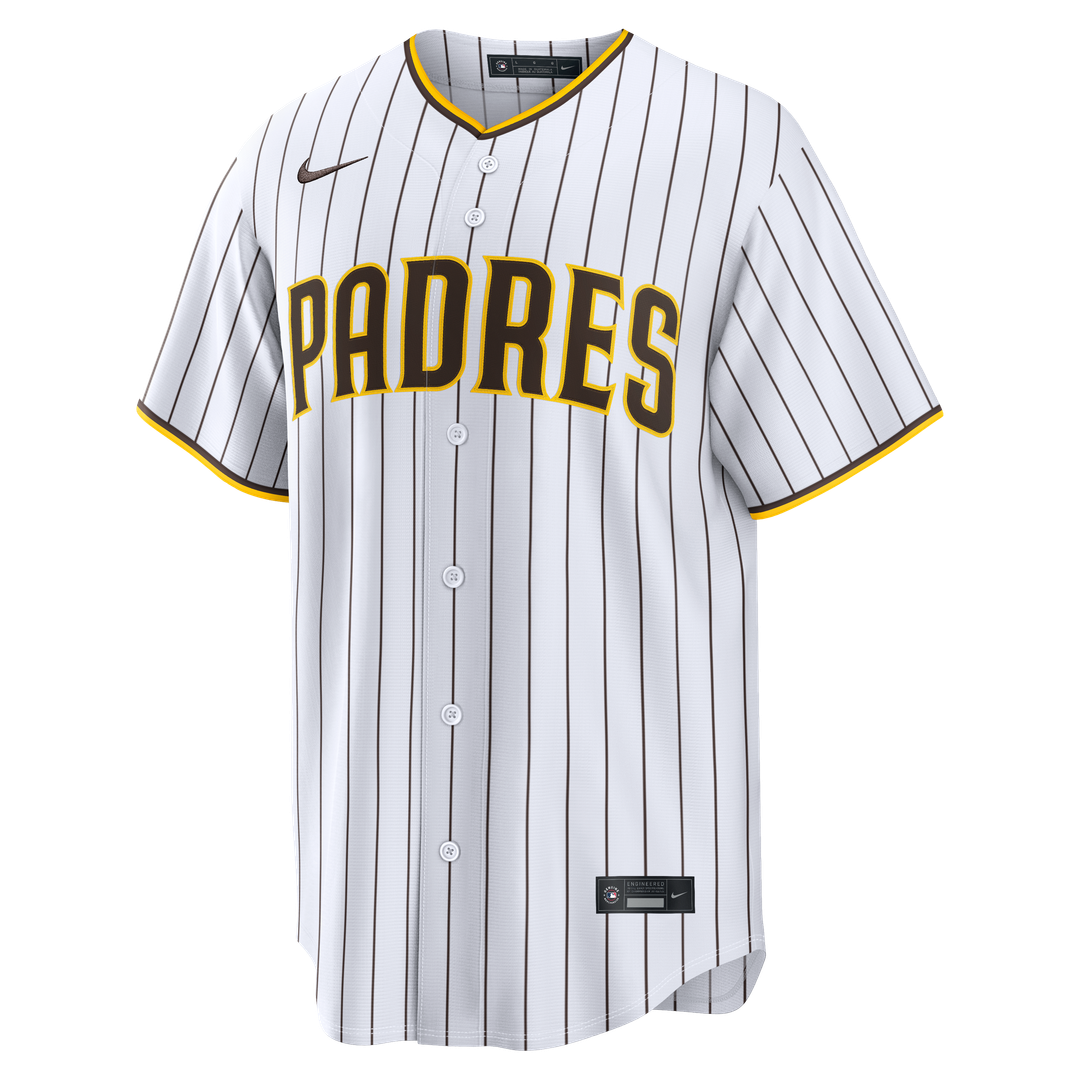 San Diego Padres Nike Home Replica Custom Jersey - White Official MLB Team Apparel Baseball Fan Gear