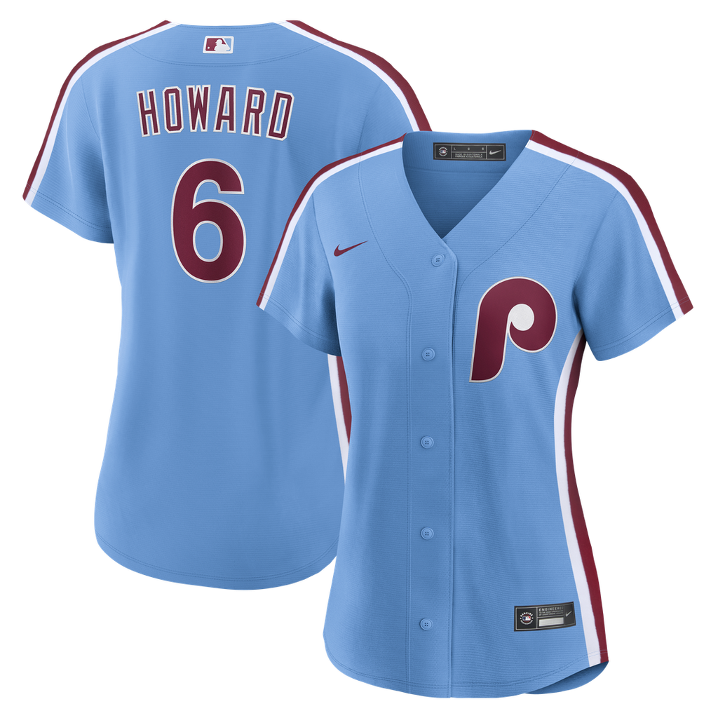 Ryan Howard Philadelphia Phillies Nike Women's Replica Jersey - Light Blue Official MLB Team Apparel Baseball Fan Gear