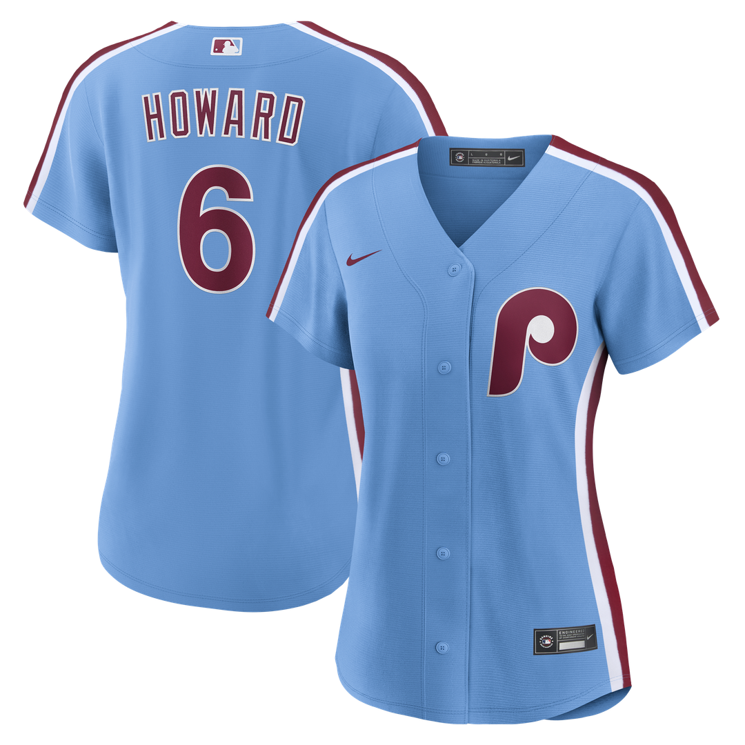 Ryan Howard Philadelphia Phillies Nike Women's Replica Jersey - Light Blue Official MLB Team Apparel Baseball Fan Gear