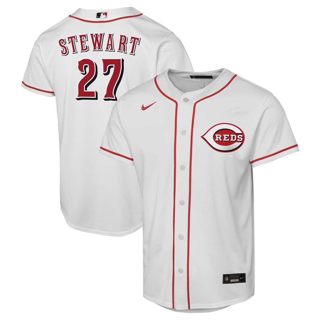 Sal Stewart Cincinnati Reds Nike Youth Home Replica Player Jersey - White Official MLB Team Apparel Baseball Fan Gear