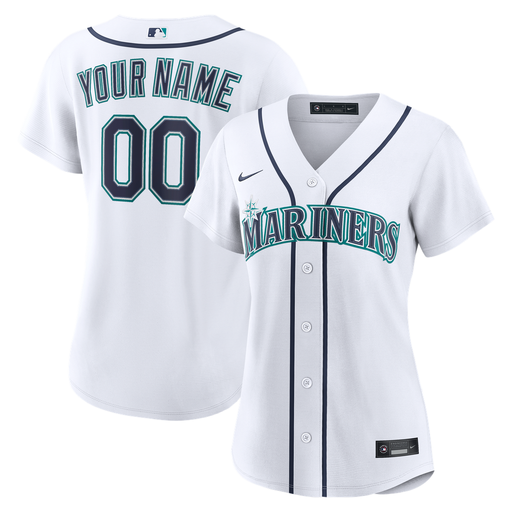 Seattle Mariners Nike Women's Home Replica Custom Jersey - White Official MLB Team Apparel Baseball Fan Gear