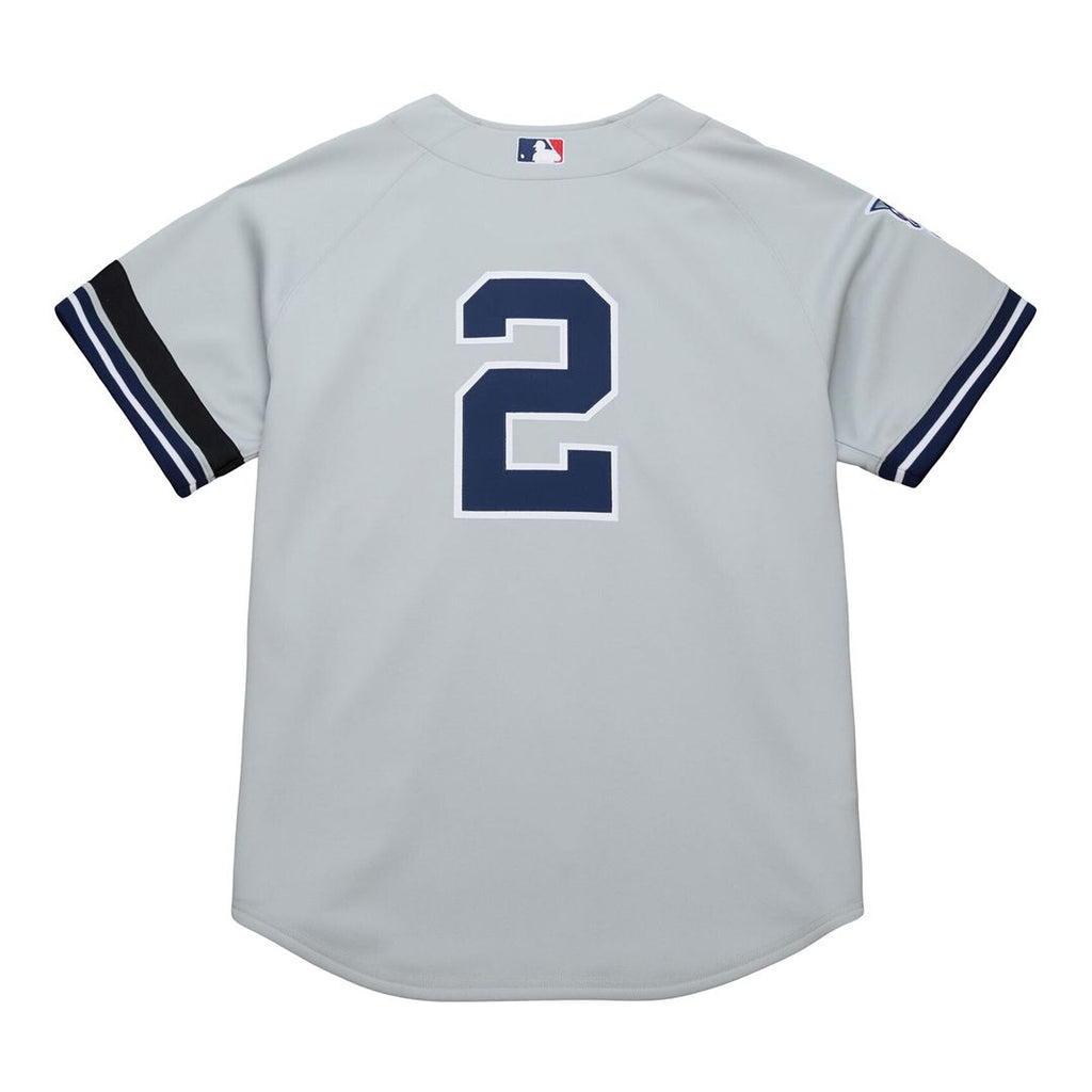 Derek Jeter New York Yankees Mitchell & Ness Cooperstown Collection 2000 World Series Authentic Jersey - Gray Official MLB Team Apparel Baseball Fan G