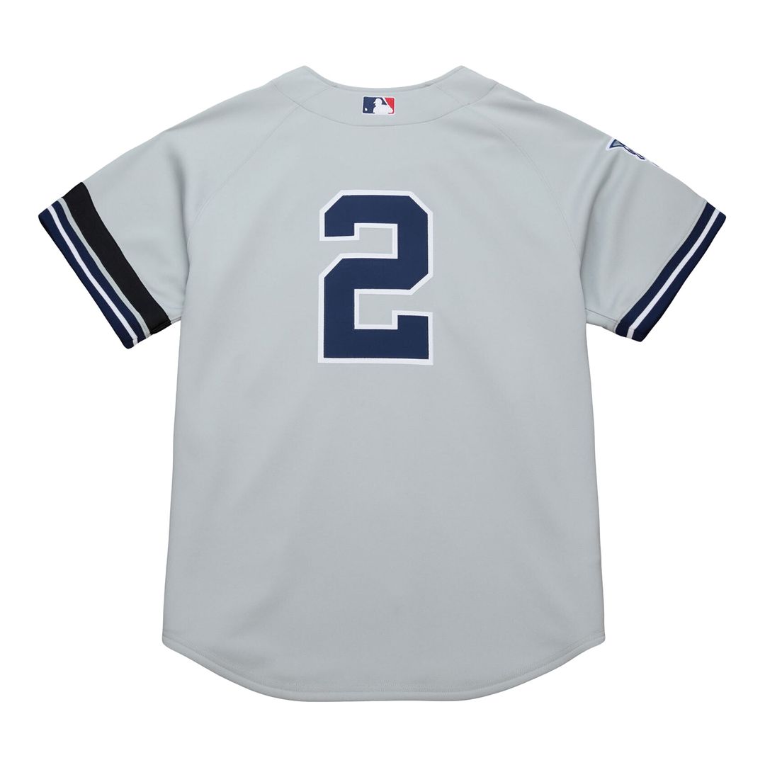 Derek Jeter New York Yankees Mitchell & Ness Cooperstown Collection 2000 World Series Authentic Jersey - Gray Official MLB Team Apparel Baseball Fan G