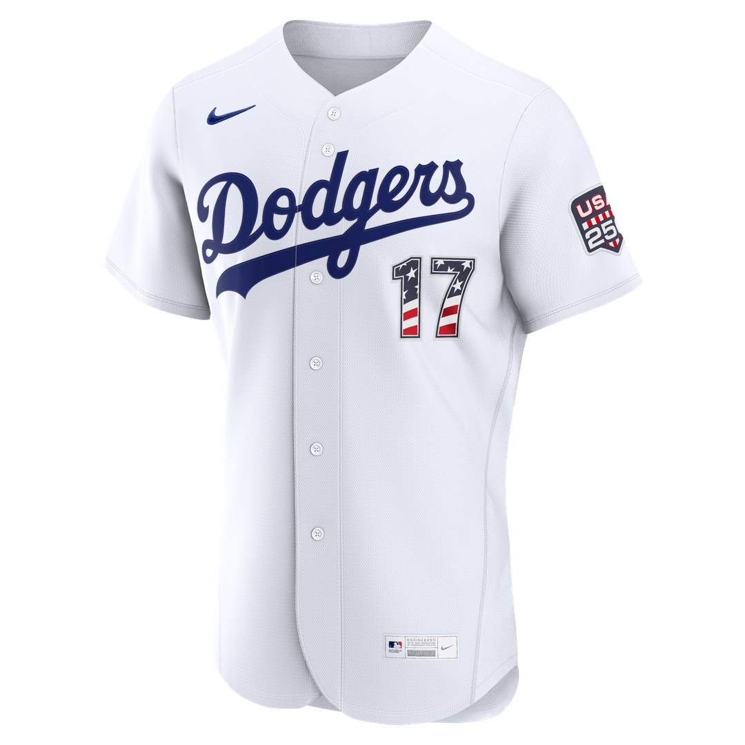Shohei Ohtani Los Angeles Dodgers Nike USA 250 Fourth of July Home Authentic Jersey - White Official MLB Team Apparel Baseball Fan Gear
