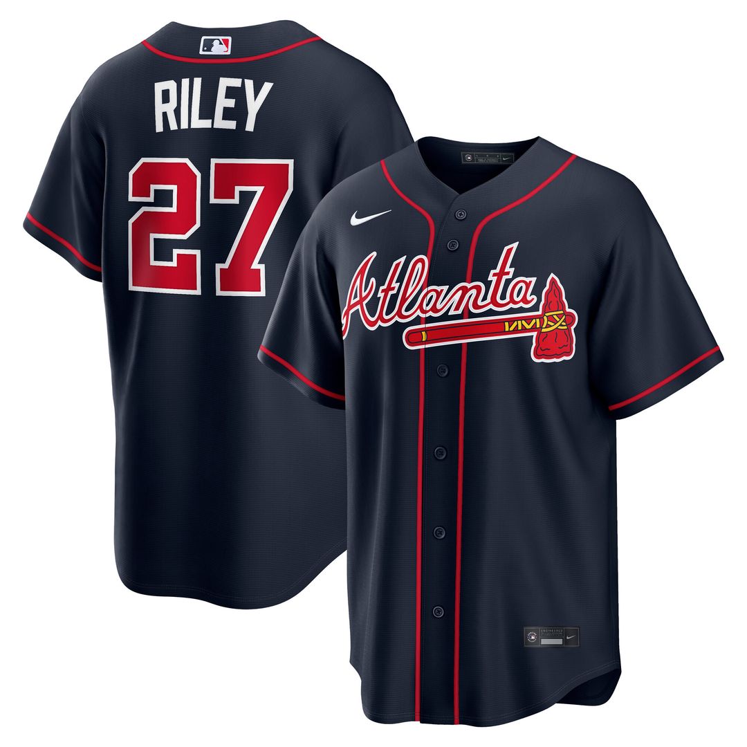 Austin Riley Atlanta Braves Nike Alternate Replica Jersey - Navy Official MLB Team Apparel Baseball Fan Gear