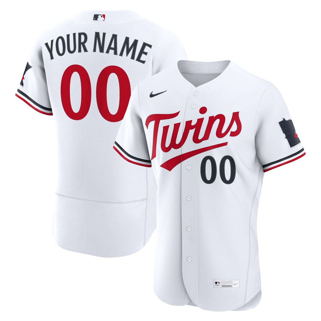 Minnesota Twins Nike Home Authentic Custom Jersey - White Official MLB Team Apparel Baseball Fan Gear