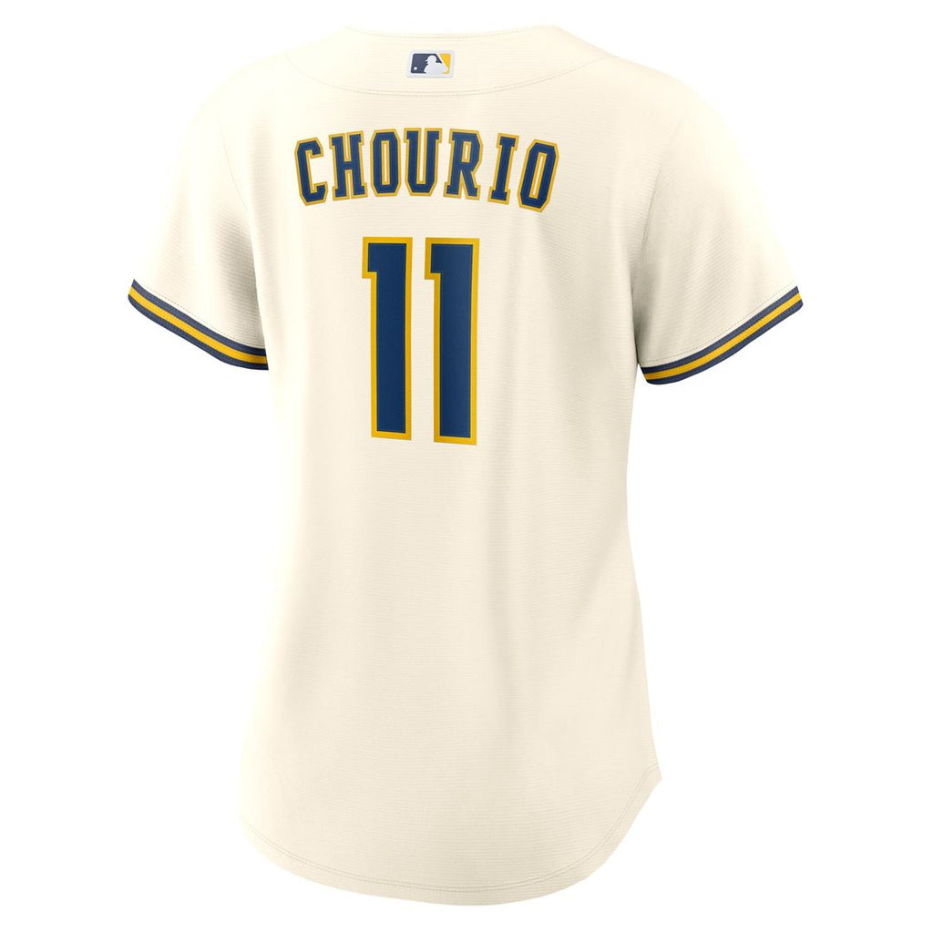 Jackson Chourio Milwaukee Brewers Nike Women's Home Replica Jersey - Cream Official MLB Team Apparel Baseball Fan Gear
