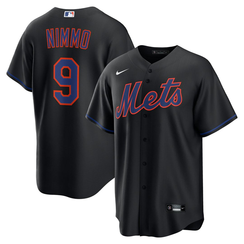 Brandon Nimmo New York Mets Nike Alternate Replica Jersey - Black Official MLB Team Apparel Baseball Fan Gear