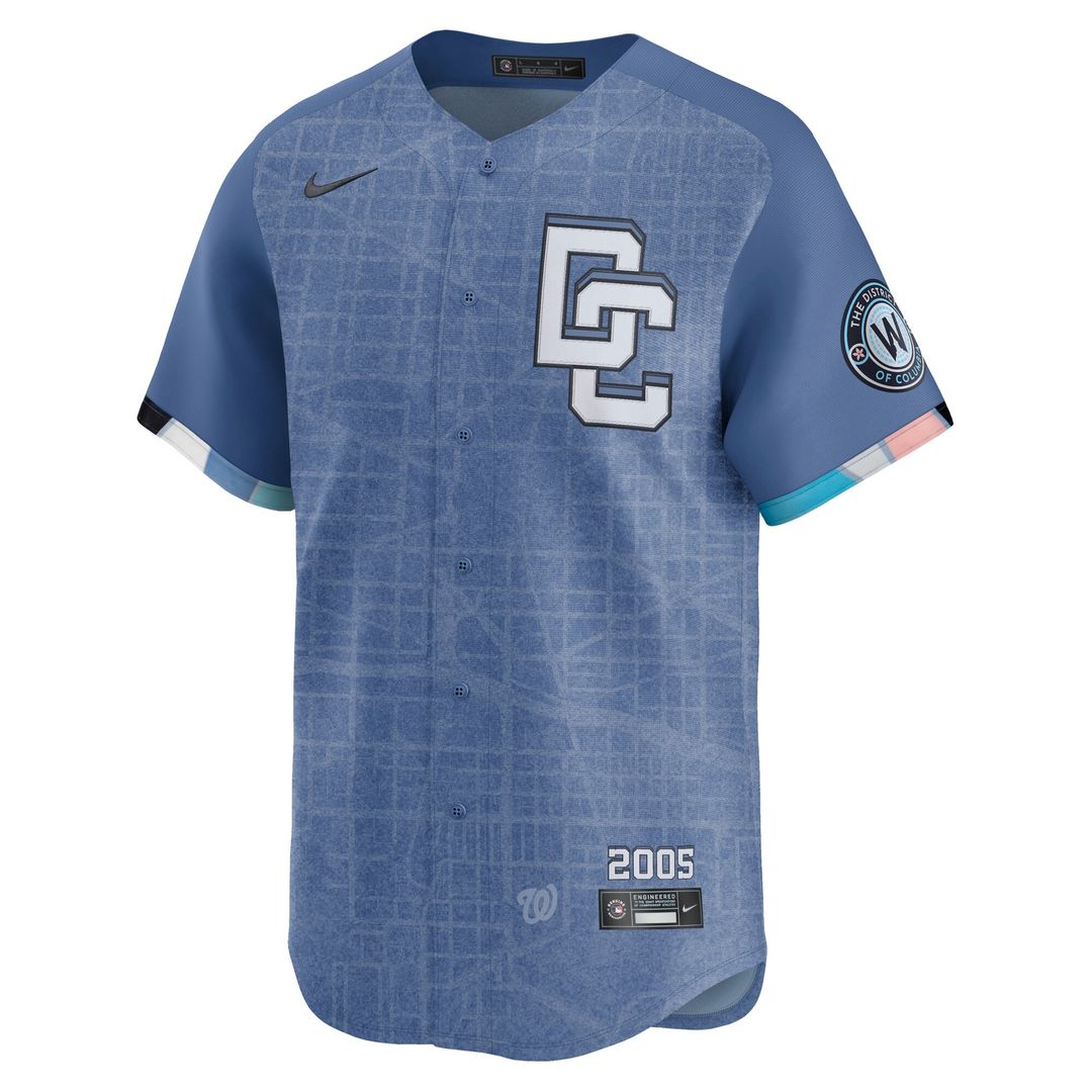 CJ Abrams Washington Nationals Nike 2025 City Connect Limited Jersey - Blue Official MLB Team Apparel Baseball Fan Gear