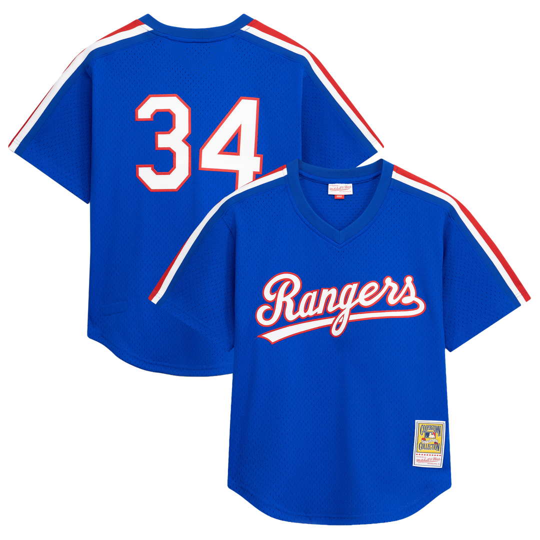Nolan Ryan Texas Rangers Mitchell & Ness Big & Tall Cooperstown Mesh Batting Practice Jersey - Royal Official MLB Team Apparel Baseball Fan Gear