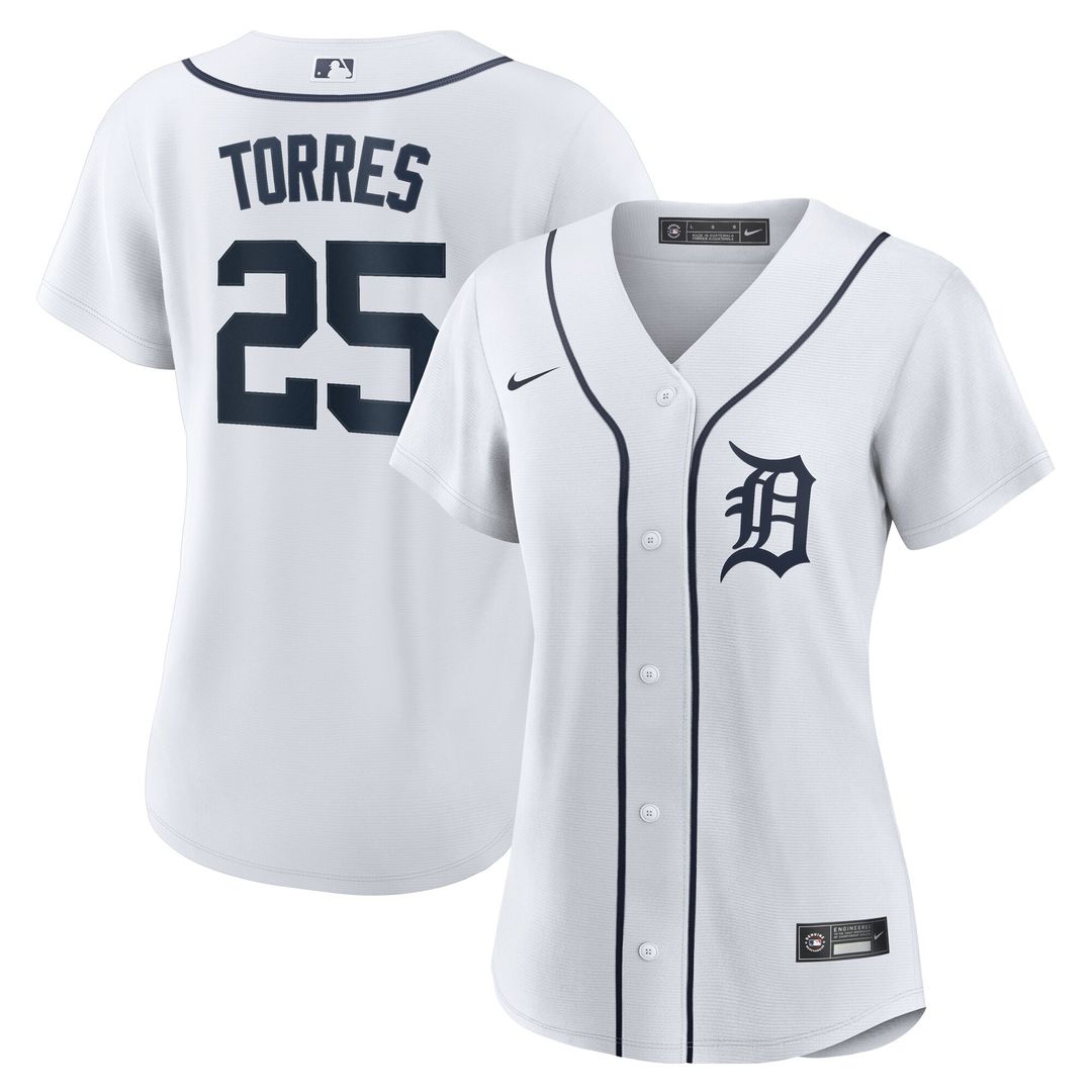 Gleyber Torres Detroit Tigers Nike Women's Home Replica Jersey - White Official MLB Team Apparel Baseball Fan Gear