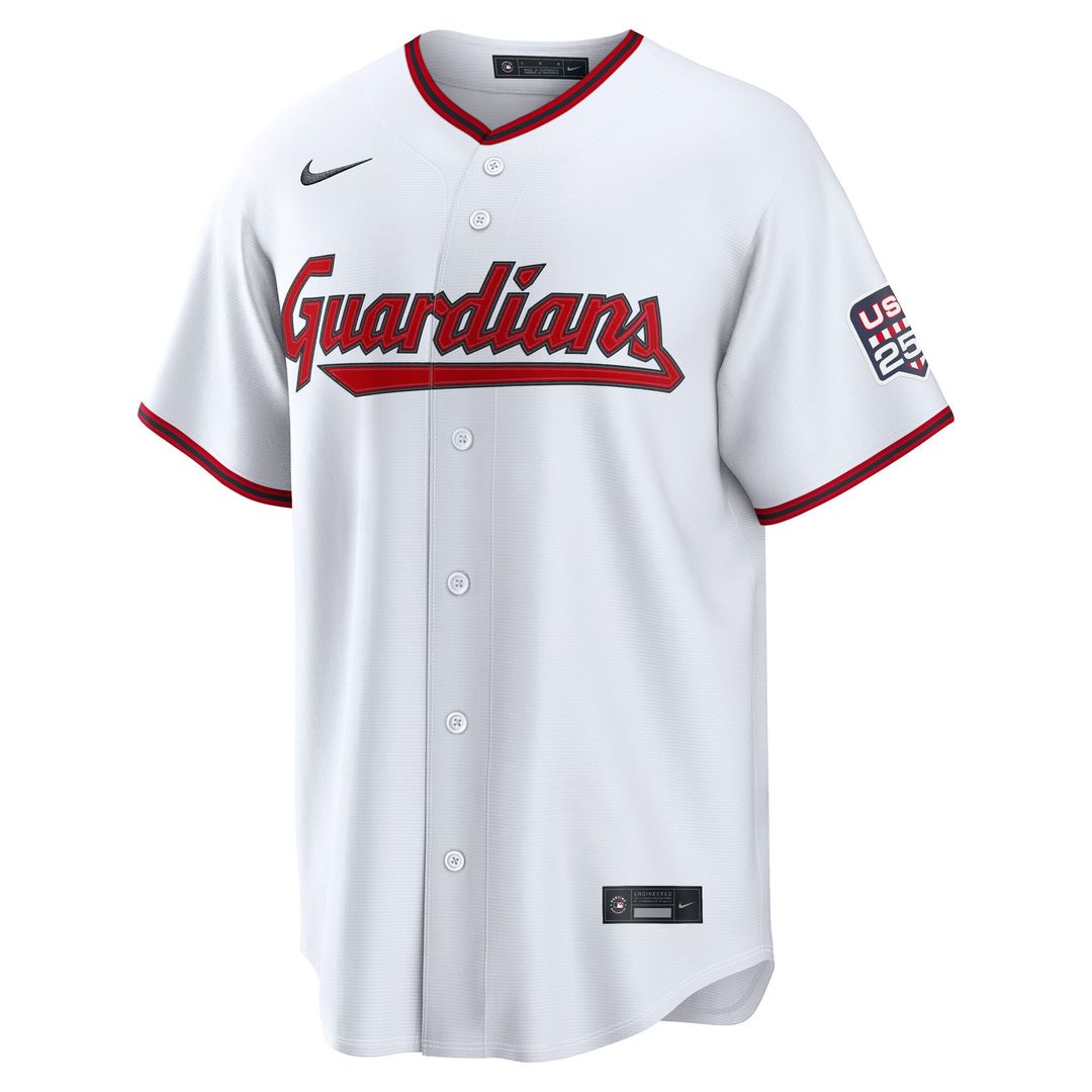 José Ramírez Cleveland Guardians Nike USA 250 Fourth of July Home Stadium Jersey - White Official MLB Team Apparel Baseball Fan Gear
