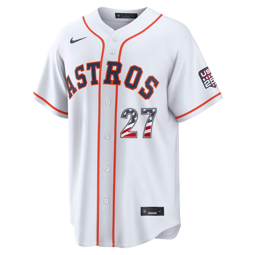 Jose Altuve Houston Astros Nike USA 250 Fourth of July Home Stadium Jersey - White Official MLB Team Apparel Baseball Fan Gear