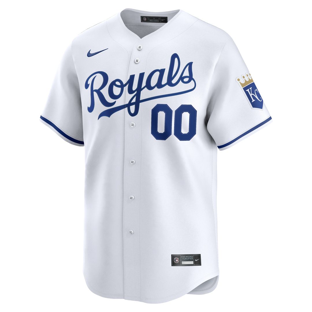 Kansas City Royals Nike Home Limited Custom Jersey - White Official MLB Team Apparel Baseball Fan Gear