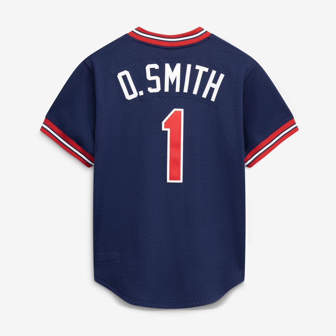 Ozzie Smith St. Louis Cardinals Mitchell & Ness Authentic Batting Practice Jersey - Navy Official MLB Team Apparel Baseball Fan Gear
