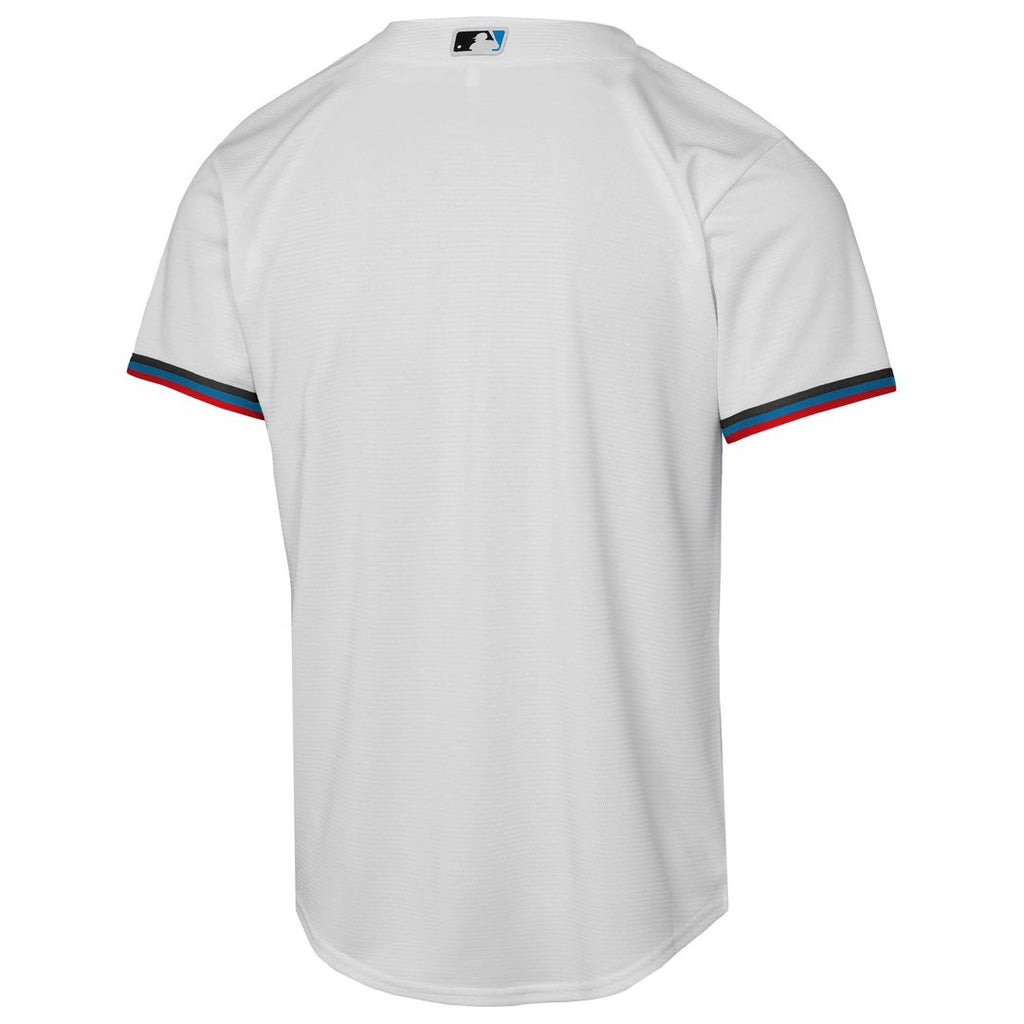 Miami Marlins Nike Youth Home Replica Jersey - White Official MLB Team Apparel Baseball Fan Gear