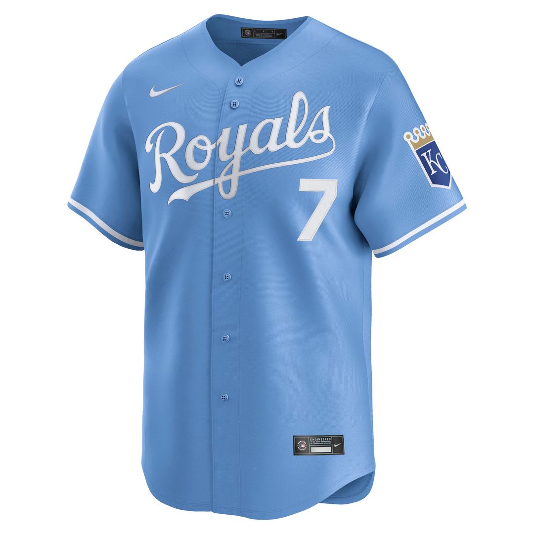 Bobby Witt Jr. Kansas City Royals Nike Alternate Limited Player Jersey - Light Blue Official MLB Team Apparel Baseball Fan Gear