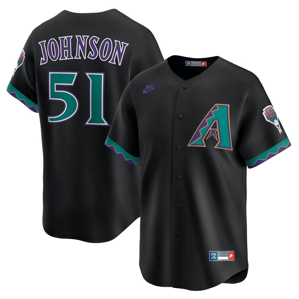 Randy Johnson Arizona Diamondbacks Nike Throwback Cooperstown Collection Limited Jersey - Black Official MLB Team Apparel Baseball Fan Gear